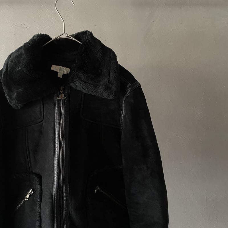 90s~ B-3 type suede leather×fur flight jacket |