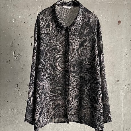 90's paisley pattern see-through shirt