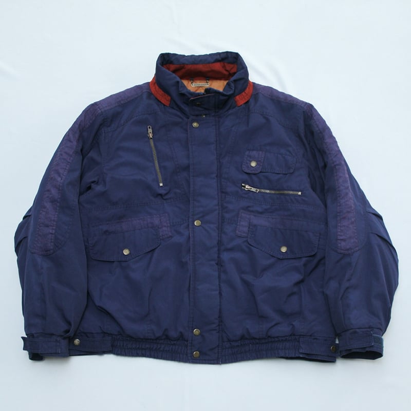 90s McGREGOR ウール 中綿 ブルゾン ジャケット ショールカラー Vintage 90s McGregor Mens Medium Track Jacket Colorblock Blue