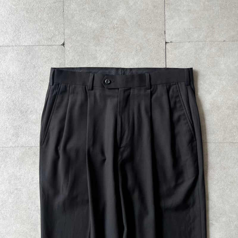 PERRY ELLIS ペリーエリス ツータックスラックス レーヨンギャバ 黒 PERRY ELLIS ペリーエリス ツータックスラックス レーヨンギャバ 黒