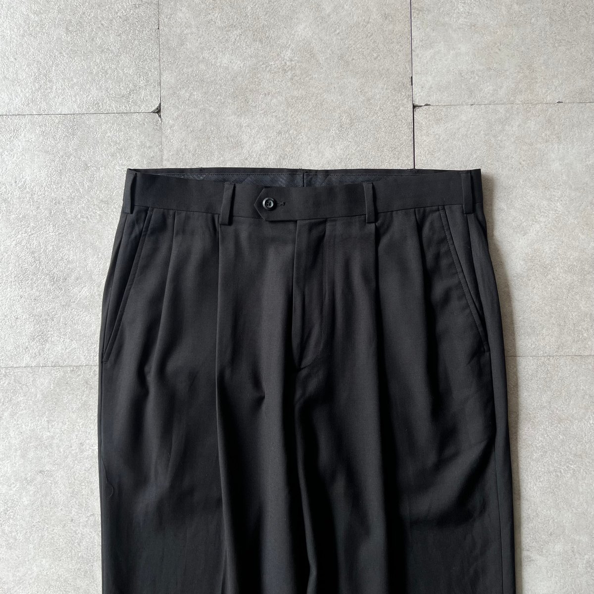 90s〜 Perry Ellis polyester×rayon 2tuck slacks |