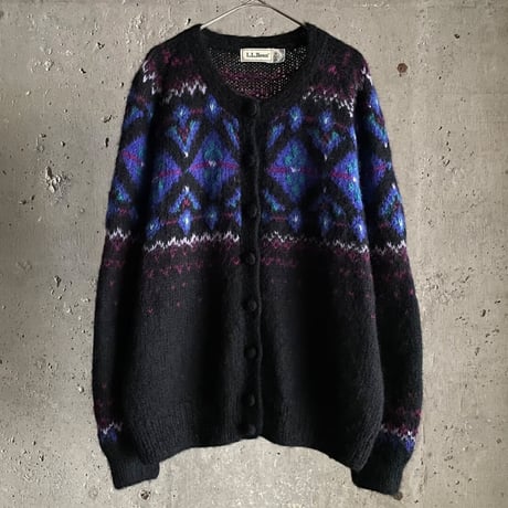 70’s~80’s L.L. Bean Nordic pattern mohair knit cardigan