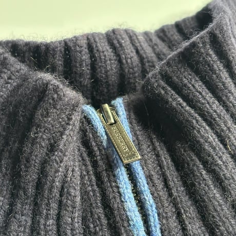 Burberry striped half zip knit