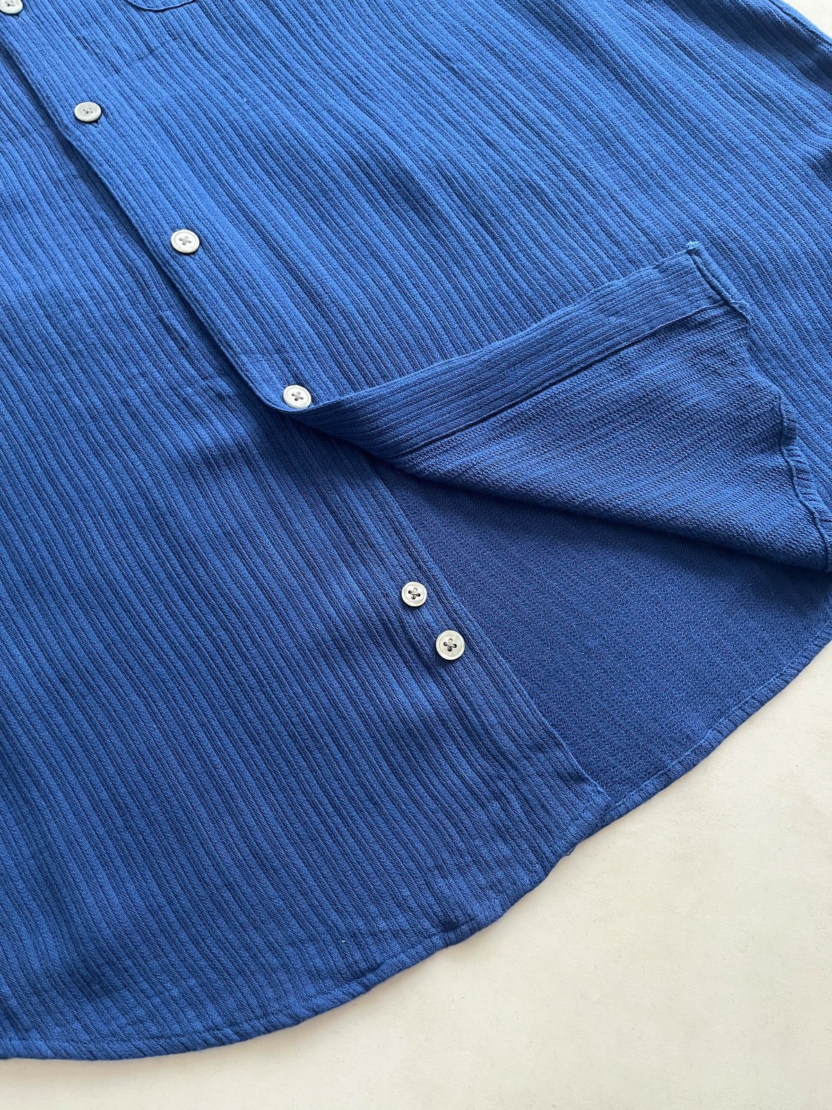90s Perry ellis stripe pattern rayon L/S shirt