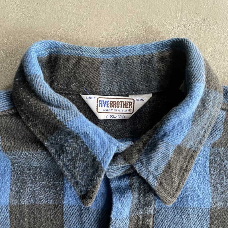 80s Five brother block check flannel shirt | su