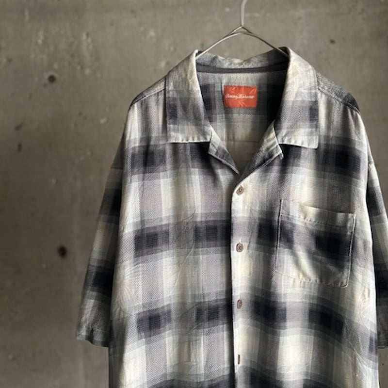 90s Tommy bahama silk ombré check s/s shirt | s