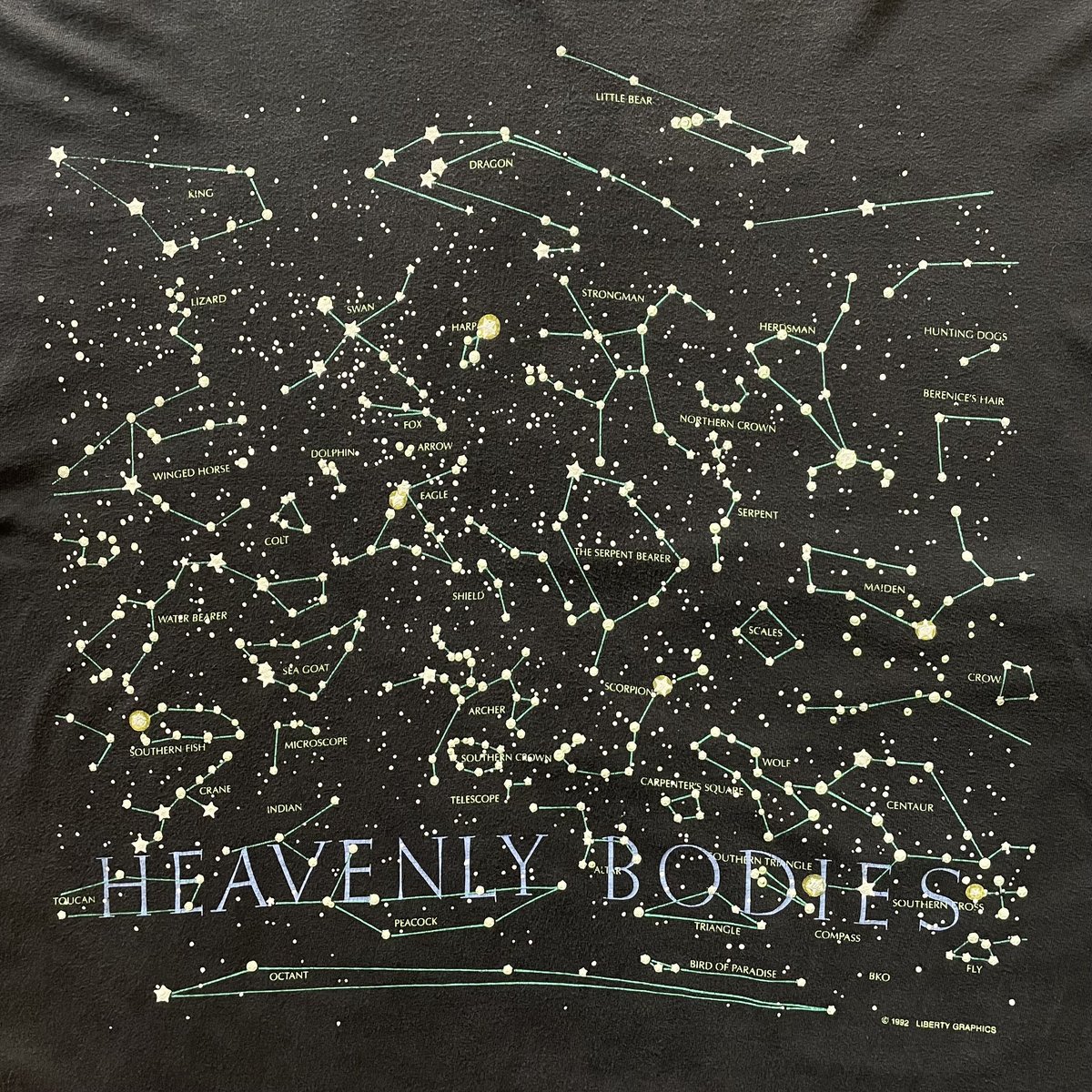 古着 90s USA製 Liberty Graphics 「HEAVENLY BODIES」 天体