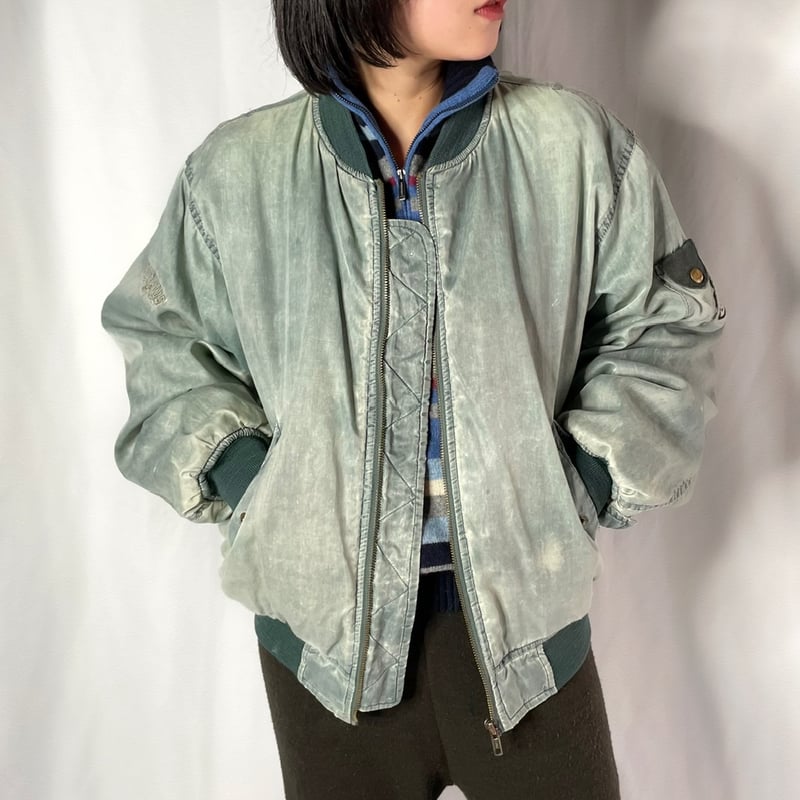 80s 民間 シルバー MA-1 MA-1 type jacket “good fade” | sui & shara