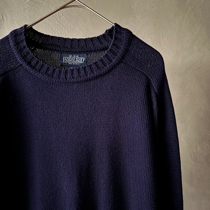 80s~ Lands'end cotton drifter sweater “made in