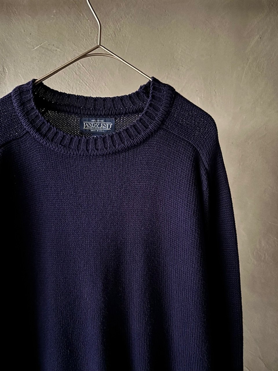 80s~ Lands'end cotton drifter sweater “made in