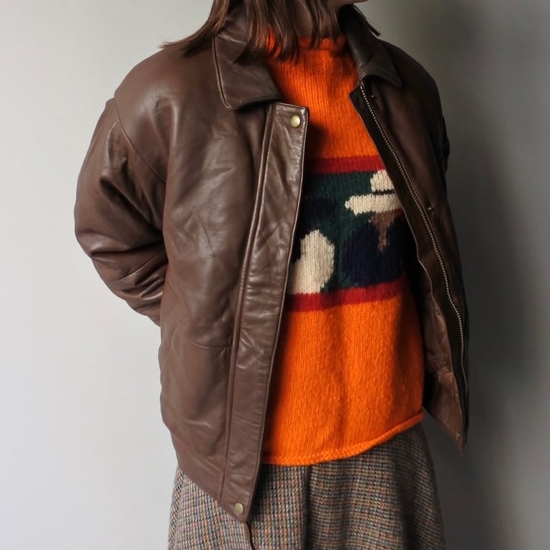 80s〜Eddie Bauer leather down jacket | sui & shara