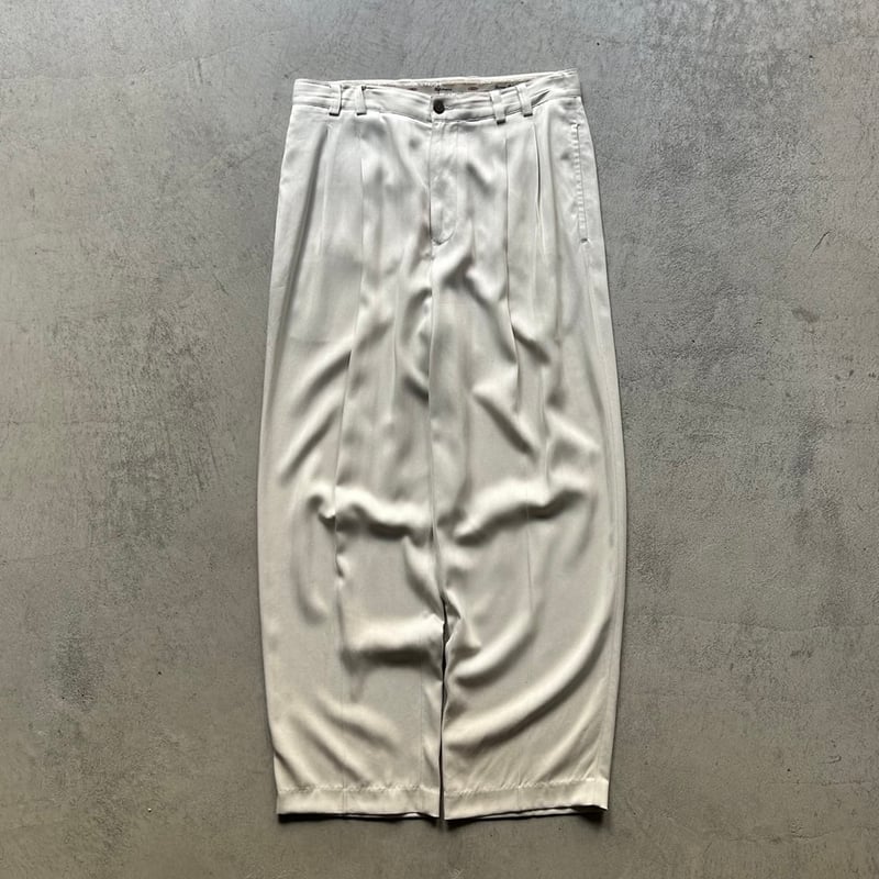 90s tommy bahama 2tuck silk slacks “white” | su