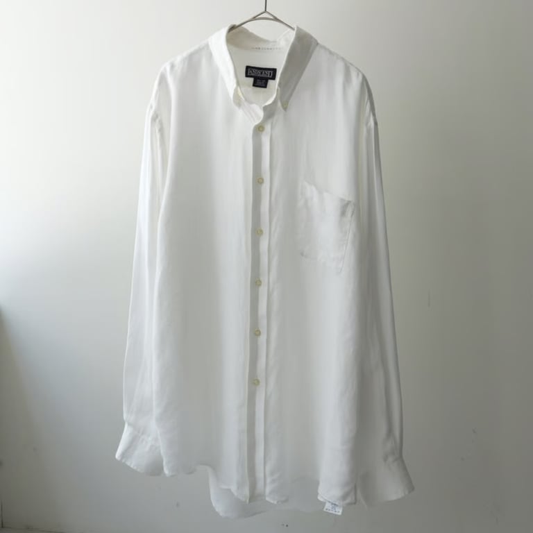 90s Lands' end linen L/S BD shirt