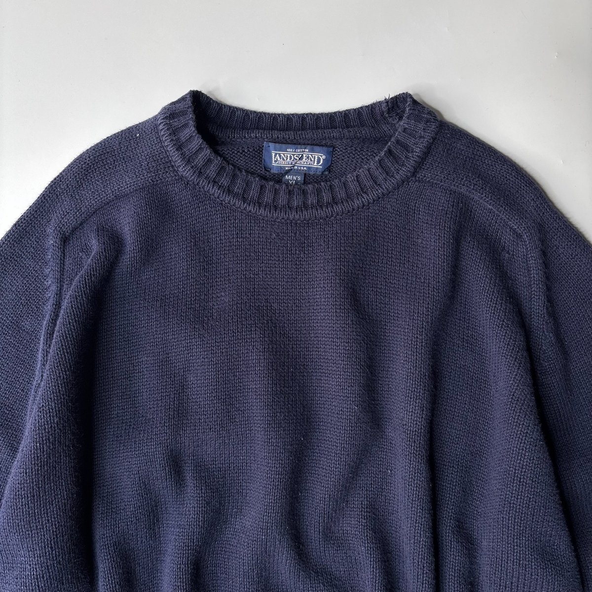 90's Land's end cotton drifter sweater 