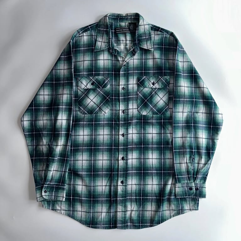 90年代 ネルシャツ（90's David Taylor ombré plaid print flannel shirt）