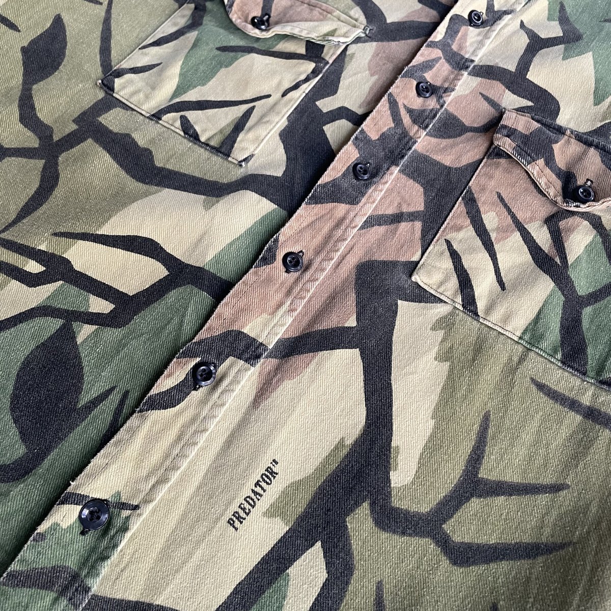 90s USA製 PREDATORプレデター カモフラージュシャツ 90s Predator camouflage cotton work shirt | sui