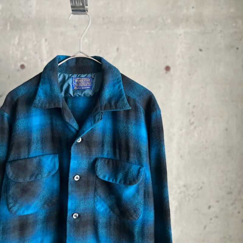 トップス 60s SIR PENDLETON Wool Open Collar Shirt PENDLETON/60s/SIR board shirt/open collar/long sleeve shirt