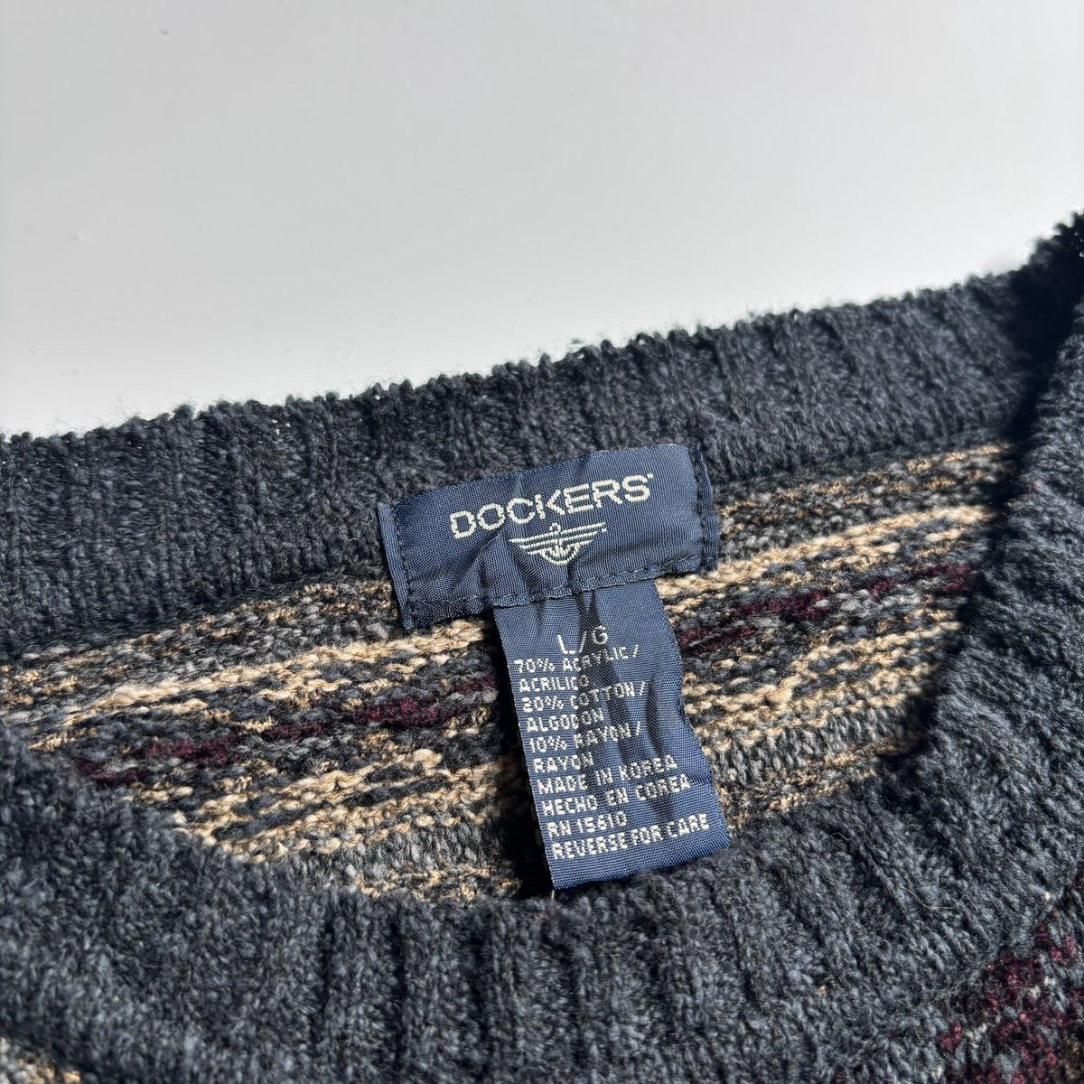 Dockers Pattern NOS 90's~ Dockers all over pattern acryl/cotton...