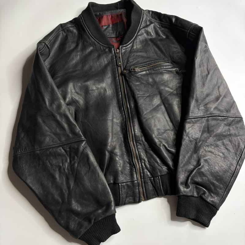 90's MA-1 type leather bomber jacket | sui & shara