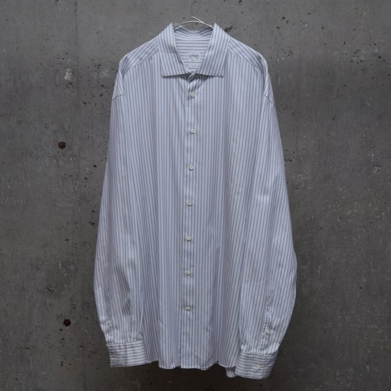 00's ARMANI COLLEZIONI striped dress shirt "luxury"｜アルマーニ