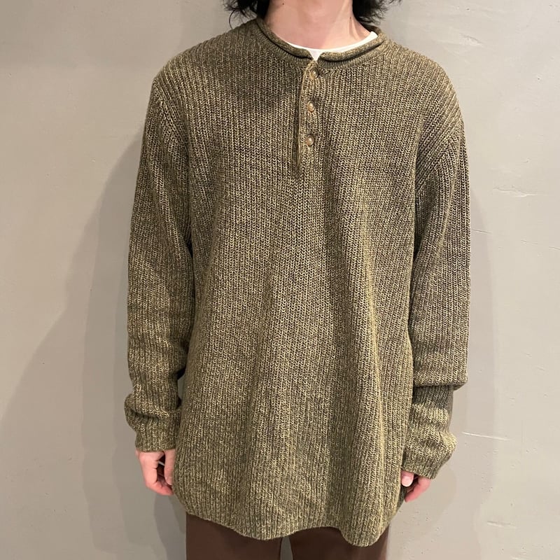 90s~ L.L.Bean henry neck cotton knit | sui & shara 90s~ L.L.Bean henry neck cotton knit | sui & shara