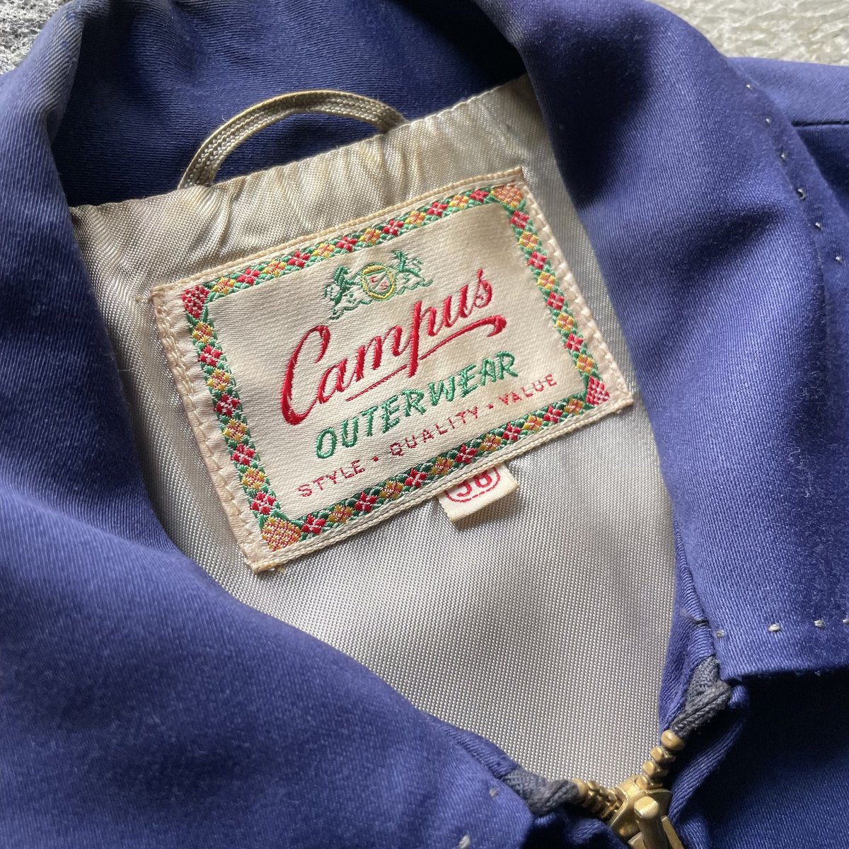 50's~ Campus rayon gabardine jacket | sui & shara 50's~ Campus rayon gabardine jacket | sui & shara