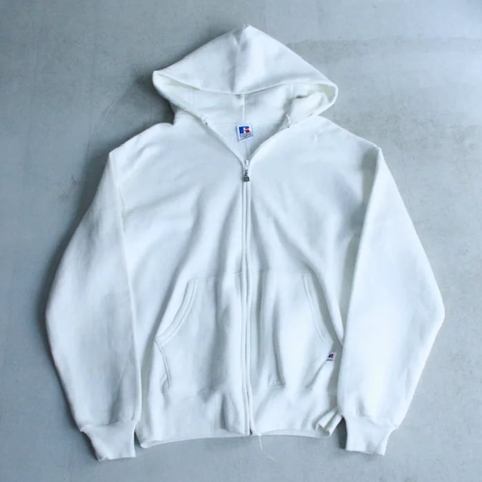 90s Russell zip up sweat hoodie made in usa
