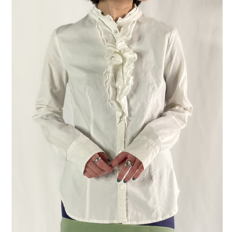 90's ARMANI JEANS frill design shirt｜アルマーニ