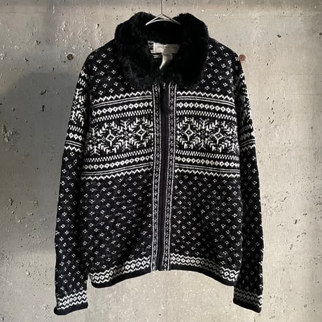 ブラックジップアップカーディガン FALL 16Gジップカーディガン