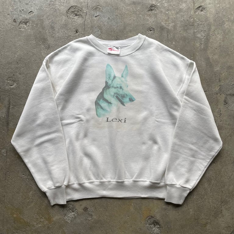 90s Hanes dog phot print sweat｜ヘインズ