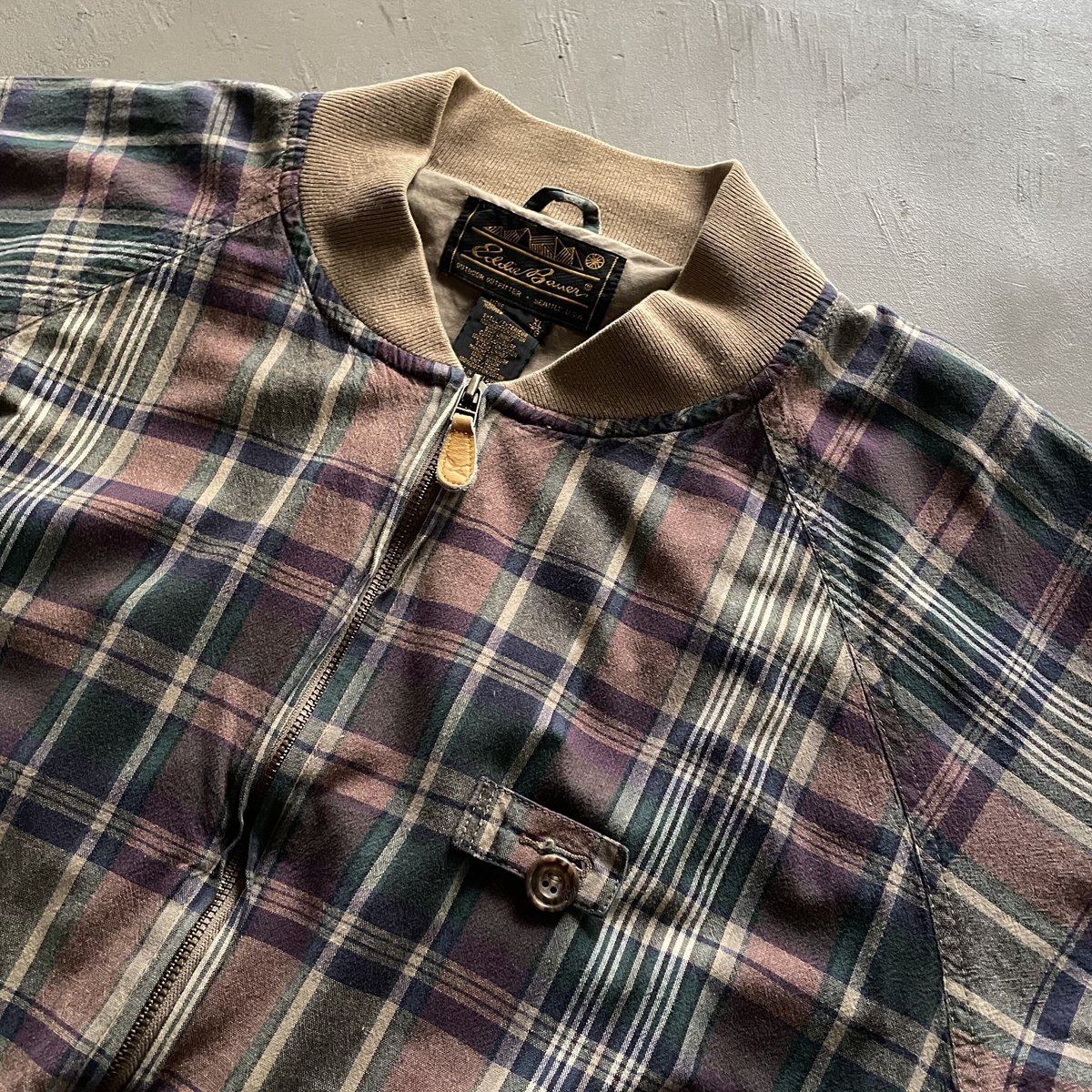 【あいうえお】エディバウアー　チェックパターンボンバージャケット 80s Eddie bauer check pattern bomber jacket | s