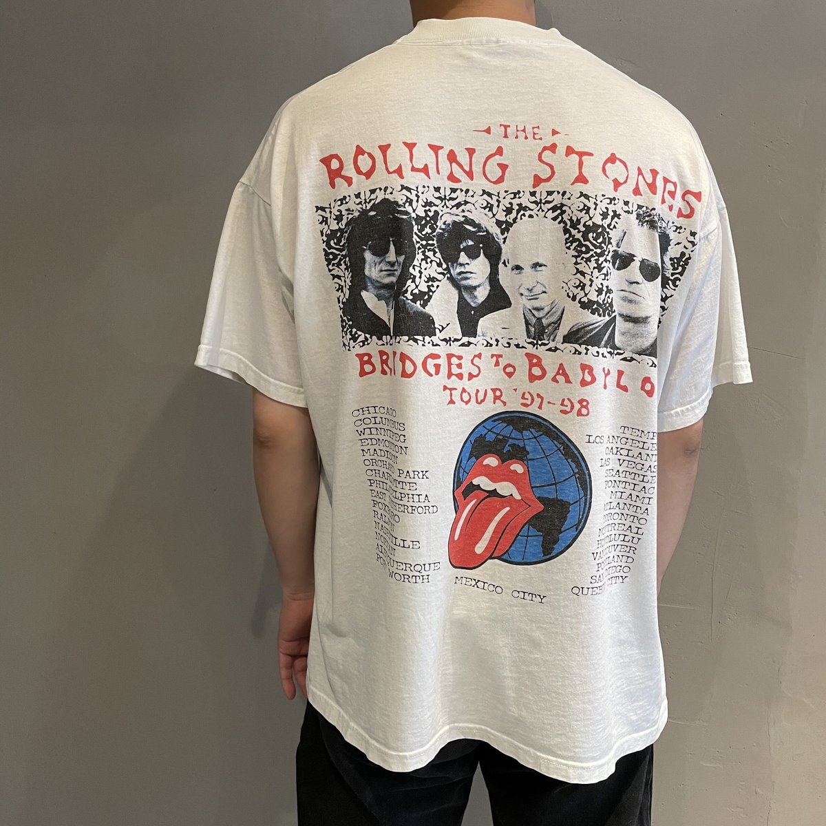 ローリングストーンズ Tシャツ ブリッジズ トゥ バビロン/Lサイズ/ 90's The Rolling Stones “Bridges to Babylon” European Tour T