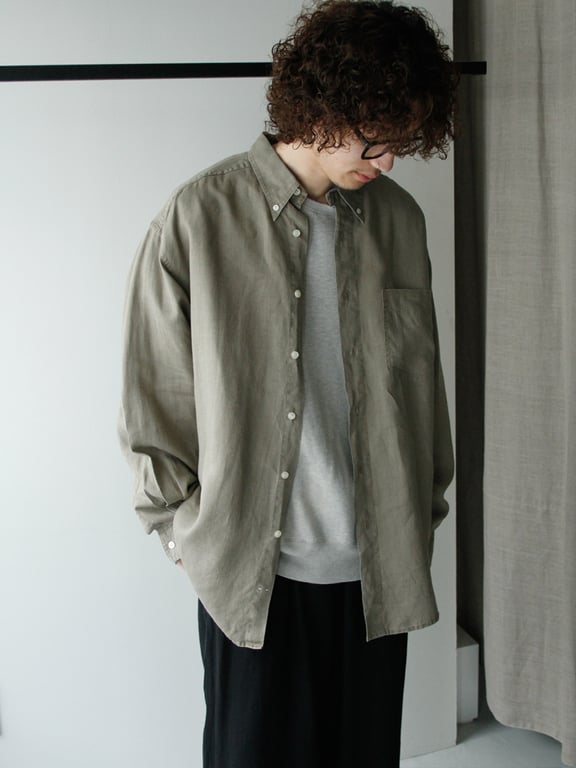 90年代 リネンシャツ(90s Linen button down shirt)