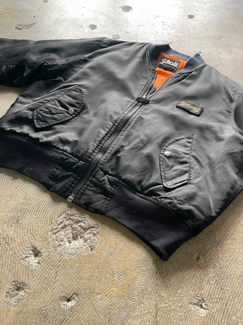 90s USA製 schott ショット MA-1 グリーン　オレンジ ma1 Schott N.Y.C 67%OFF！□Schott ショット #7824252017 9628