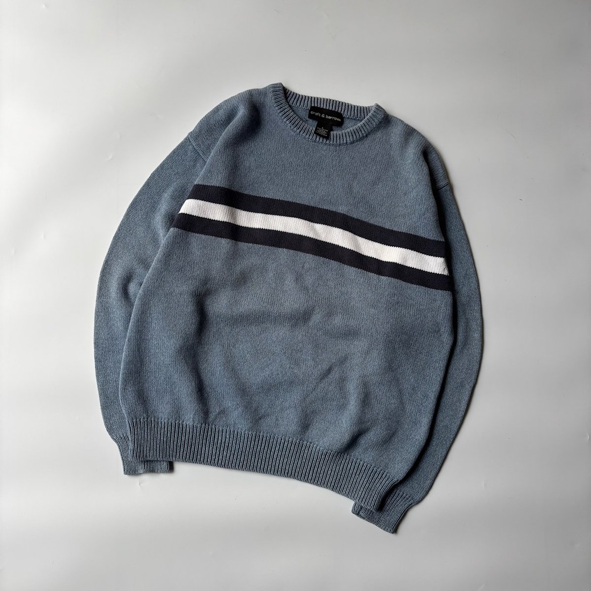 90s croft&barrow フェード ダメージ加工 コットンニットセーター 90s croft&barrow フェード ダメージ加工 コットンニット