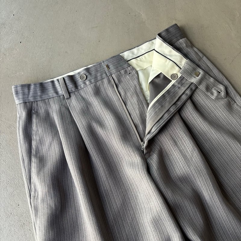 神シルエット◎ 90s~ Stripe 2 Tuck Wool Slacks 神シルエット◎ 90s~ Stripe 2 Tuck Wool Slacks