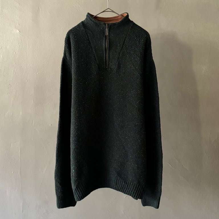 90s~ Orvis nep yarn half zip knit sweater｜オービス