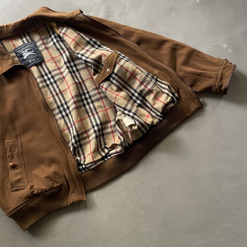 f*e様 90s Burberry 英国製　wool Harrington jk Burberry Vintage Dark Green Wool Harrington Jacket, 90s