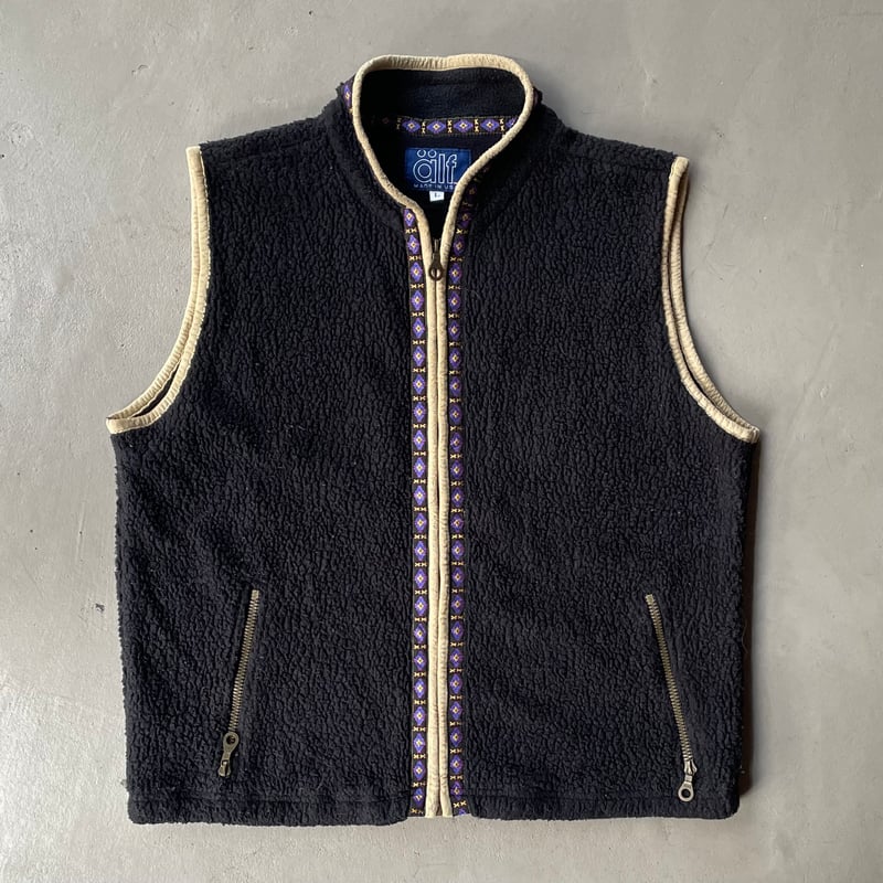 90's Vintage USA製 alf ナイロン ジップアップフーディ 90s Alf fleece zip-up vest “made in USA” | sui
