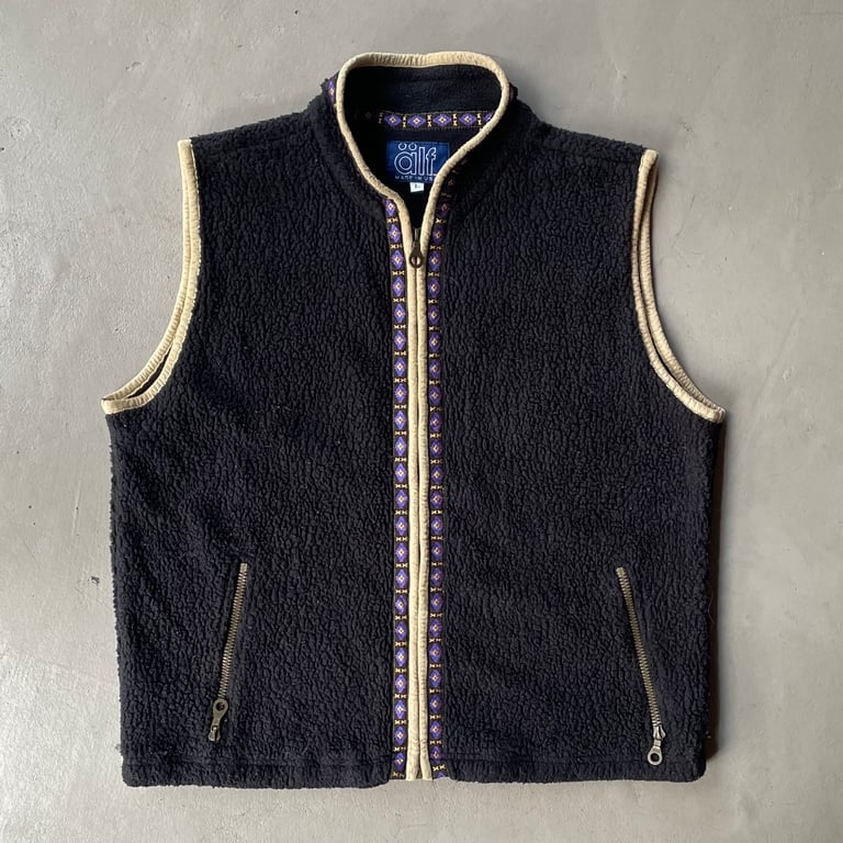 90s Alf fleece zip-up vest “made in USA”