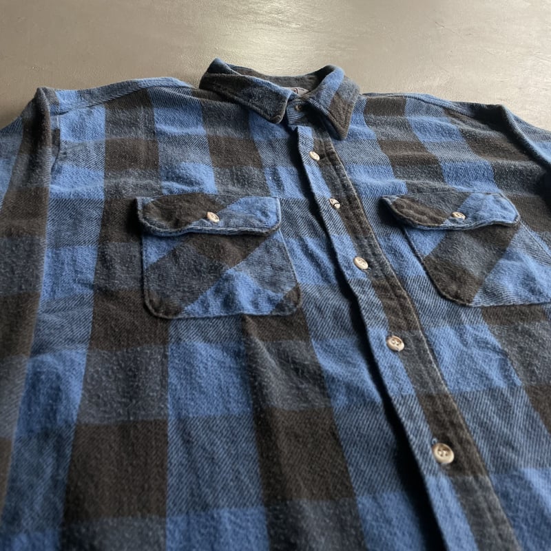 70s〜80s FIVE BROTHER ネルシャツ ブロックチェック アメ製 80s FIVE BROTHER ブロックチェックネルシャツ | Sun Shine Market