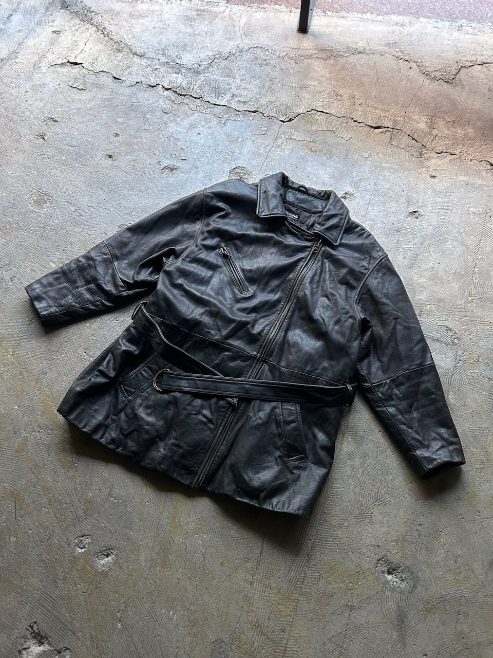 90's WILSON LEATHER riders type leather jacket 