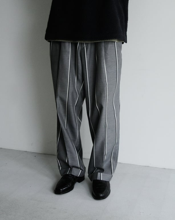 90年代 スラックス（90s~ stripe pattern wide silhouette slacks）