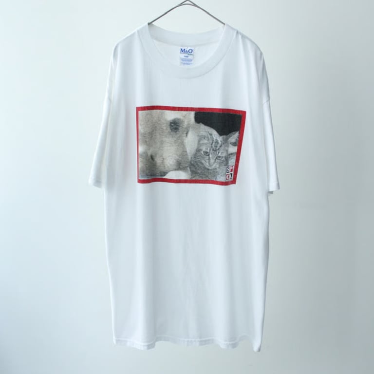 2000年代 プリントTシャツ(00s Dog&Cat print T-shirt)