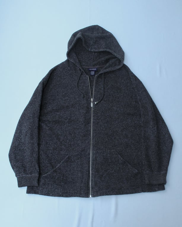 90年代 パーカー（90s Acrylic/nylon zip up knit hoodie）