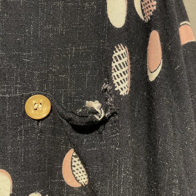 50s atomic pattern pink kasuri black rayon shir 50s atomic pattern pink kasuri black rayon shir