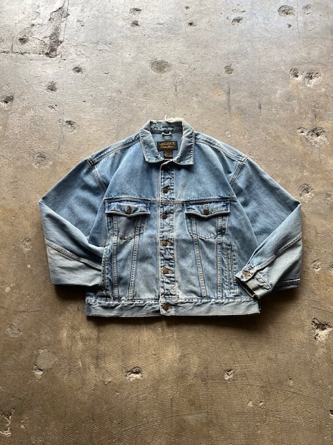 1980〜90s Eddie Bauer デニム ボンバージャケット Eddie Bauer 90s Blue Denim Trucker Button Jean Jacket Mens