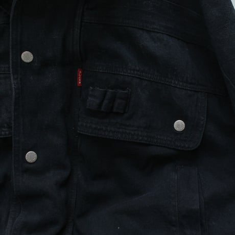 90s Layered front design denim jacket with boa liner