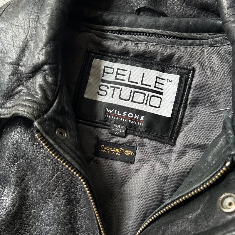 90s WILSONS LEATHER ブラックレザージャケット 90s WILSONS LEATHER レザー ジャケット 黒 M シンサレート着脱