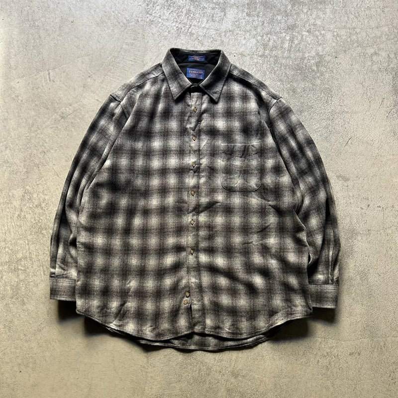 90s〜 Pendleton Ombre Shadow Board Shirt Pendleton Board Shirt Teal/Charcoal Ombre | DAM